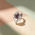 Ocean series conch ear bone piercing stud with purple bead and micro-inset zircons - Titanium Alloy External Spiral / Purple