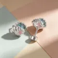 Ocean series seashell and starfish ear bone studs with pink enamel and silver finish - A507-1# Light Ocean Blue + Blue Drip Oil (Titanium Alloy External Spiral)