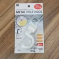 Langlebiger weißer Metallstangenhaken für 19-mm-Rundrohre mit 2 kg Tragfähigkeit - Einzelhaken Stil (货号6284) / Ein Pack (Passend für 19mm Stange) / Weiß