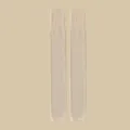 Long knit leg warmers in beige, extra long 70cm winter thermal knee warmers for women. - One Size 34-39 / Light Beige (2 Pairs Pack)