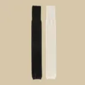 Extra long winter thermal knit leg warmers, black and white pair, warm knee sleeves. - One Size 34-39 / Black & Cream White