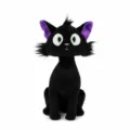 Kreatives Gatto Nero schwarzes Katzenplüschtier mit grünen Augen und buschigen Schnurrhaaren - Schwarz / 12*24*25cm