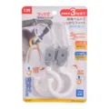 Lot de 2 crochets universels pour poussette avec rotation à 360 degrés pour sacs - Ensemble de 2 Pièces / Gris et Blanc