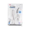 Japanese style set of 2 white rotatable car seat back hooks with 3kg load capacity - White
