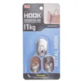 3er-Pack starke selbstklebende Edelstahlhaken mit 1kg Tragkraft in Verkaufsverpackung - 3er-Set (Artikel 573) / Klein (4.2x1.8cm) / Silber