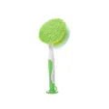 Self-standing cleaning brush with suction base and double-sided sponge for cup cleaning - Green and White