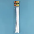 Self-locking white nylon cable ties in 20-piece pack for secure wire management - 20 Pieces (Length 30cm)