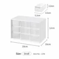 Organisateur de bureau blanc compact à 9 tiroirs pour papeterie et accessoires, 18x12x10cm - Grille Petit / Blanc