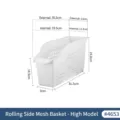 Narrow white plastic storage bin with wheels and ventilated hollow design for organization - Slim High Style With Wheels