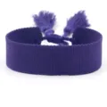 Plain purple woven bracelet with tassels for DIY embroidery wristband - Purple (B182)