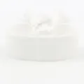 Detailed view of white woven fabric DIY bracelet featuring tassels for embroidery - White (B197)