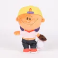 Detaillierte Ansicht der Backyard Baseball Plüschpuppe mit gelber Kappe und Baseball - 18*10*26cm / Orange