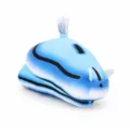 Detailansicht des weichen blau-weißen Meerschnecken-Nudibranch-Plüschtiers aus Meer - Blau Weiß Nudibranch / 24x18x9cm