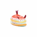 Detaillierte Seitenansicht eines farbenfrohen Meeresschnecken Nacktschnecke Plüschtiers - Rot Orange Nudibranch / 23x15x13cm