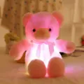 Zachte roze LED lichtgevende teddybeer pluche speelgoed voor kerstcadeau kinderen - Roze / 70cm (1.2kg)