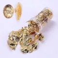 Fiocchi di foglia d'oro per nail art in bottiglia trasparente, decorazioni per unghie oro - Oro
