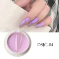 Primer plano del polvo de uñas aurora púrpura con acabado iridiscente brillante - Polvo de hadas sólido DSJG-04