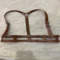 Imbracatura del corpo in pelle marrone per donna moda cintura vita cinghie regolabili vestito. - Giallo ocra