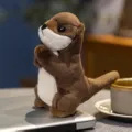 Adorable realistic wishing otter plush toy in a praying pose for home decor - Otter / 12*17*19cm