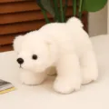 Vue détaillée d'une peluche réaliste d'ours polaire blanc pour la décoration - 20cm / Style Debout / Blanc