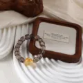 Natural citrine and smoky quartz faceted square bead bracelet for women luxury jewelry - Style 12 (8-16mm)