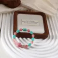 Handmade multi-gemstone beaded bracelet with turquoise and pink natural stones - Style 15 (7-13mm)
