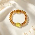 Eleganter Naturkristall-Armband mit facettierten Citrin-Perlen und grünen Fokusperlen - Mehrseitiges Perlenarmband (Stil 22)