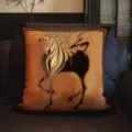 French vintage luxury throw pillow cover with elegant retro equestrian art design for sofa. - 35x35cm (Without Core) / SBZA001501