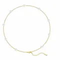 Elegante goldene Halskette mit weißen Kunstperlen, Karabinerverschluss und Verlängerungskette - Stil 6 / Perlenkette / Gold