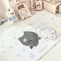 Cute cartoon cat desk mat waterproof aesthetic table pad for kawaii room decor writing study - 40x30 cm / Cats with Umbrella (GA03)