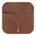 Elegante versilberte Halskette im französischen Stil mit Perlenimitaten für Damen - Dreifache Perlenquaste (Stil 6) / Stahlfarben