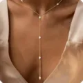 Elegante goldene Y-Halskette mit zarten Kunstperlen für Damen modisches Schmuckstück - Stil 7