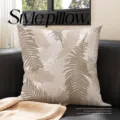 Fern leaf print throw pillow detail view, comfortable cushion for living room sofa. - Double Sided 35x35cm (Cover Only) / SBSA152101