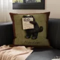 Vintage black cat printed pillow decorative cushion for sofa living room bedroom soft. - 35x35cm (Without Core) / SBZA214001