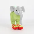 Plüsch Sahur Elefantenpuppe mit grünem Cordkörper und bunten gepunkteten Schuhen - Kaktus-Elefant (25cm)
