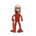 Bambola di peluche rossa Tung Tung Sahur con stampa facciale realistica e piedi grandi - Omino Stilizzato N.1 (30cm)