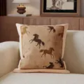 Cuscino divano lusso vintage stampa cavallo per soggiorno camera da letto stile retro arredo - 35x35cm (Senza Anima) / SBZA038103