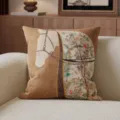 Cuscino decorativo vintage di lusso con cavallo e motivi floreali per divano soggiorno. - 35x35cm (Senza Anima) / SBZA038104
