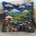 Cojín decorativo 3D con estampado de paisaje colorido, funda suave para sofá o cama. - Doble Cara 35x35cm (Solo Funda) / BBGR07