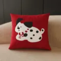 Süßes Cartoon Apfel Welpe Kissen rotes Plüsch Kissen für Sofa Wohnzimmer Schlafzimmer - SBZA176401 / 35x35 cm (Ohne Kissenkern)