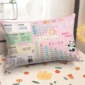 Educatief kussen met wiskundige formules en pinyin voor kinderen, roze kussensloop wasbaar. - 50x30 cm (zonder kussenvulling) / DBBS03