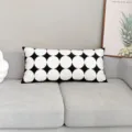 Cojin lumbar de lunares blanco y negro moderno simple para decoracion de sofa de sala - DAJS07