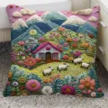 3D pastoral landscape print decorative cushion cover soft cozy throw pillow case for sofa bed - Double Sided 35x35cm (Cover Only) / BBGR02