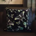 Vintage green throw pillow cover with elegant butterfly botanical art for home sofa decor. - 35x35 cm (Without Insert) / MANM09