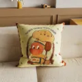 Cute cartoon character print throw pillow for sofa and office chair, soft cushion. - 35x35 cm (Without Insert) / DBCS01