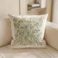 Green botanical throw pillow decorative cushion for home sofa bed office use, removable cover - 35x35 cm (Without Insert) / LZDA04
