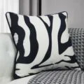 Modern black and white abstract throw pillow cover detail view for cozy living room sofa. - 40x40 cm (Without Insert) / LZQC02