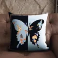 Vintage butterfly throw pillow cover, retro floral square sofa cushion for living room. - MANM06