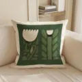 Grünes Zierkissen mit abstraktem floralen Blumenmuster für Sofa Bett Dekokissenbezug - LZDA05