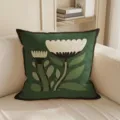 Gruenes quadratisches dekoratives Kissen mit Retro Blumenmuster fuer Sofa Bett Wohnzimmer - LZDA06